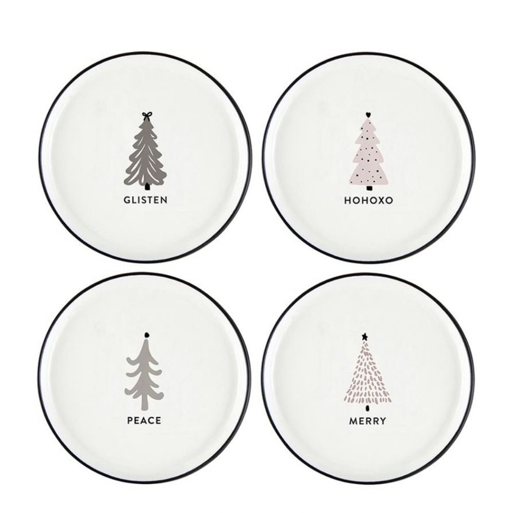 Santa Barbara Design Studio Holiday Appetizer Plates - Glisten - Set of 3